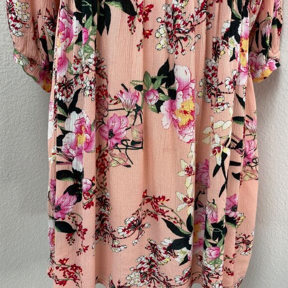 Umgee Pink Floral Dress Small Baby Doll Fairy Whimsy Goth Boho Peasant Milkmaid - Picture 5 of 13